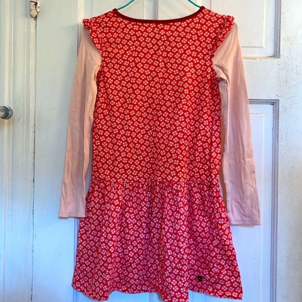 Tea Collection girls red and ivory floral dress in size 8 - Picture 6 of 8